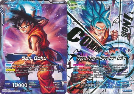 Son Goku // Super Saiyan Blue Son Goku (Hot Stamped) (BT1-030) [Promotion Cards] | Good Games Adelaide SA