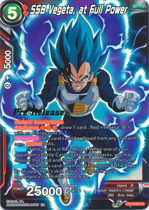 SSB Vegeta, at Full Power (BT13-021) [Supreme Rivalry Prerelease Promos] | Good Games Adelaide SA