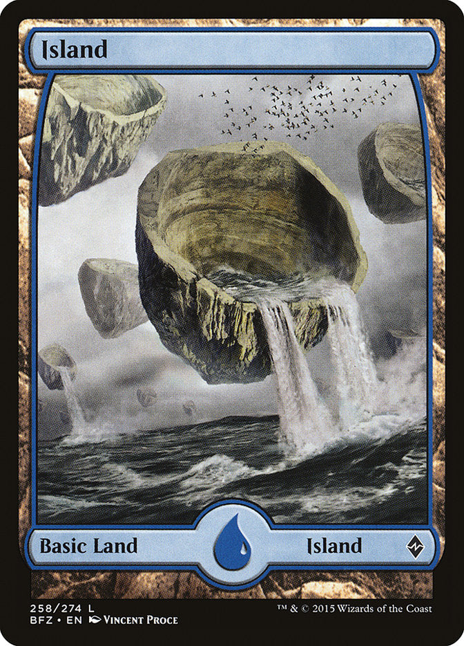 Island (258) - Full Art [Battle for Zendikar] | Good Games Adelaide SA