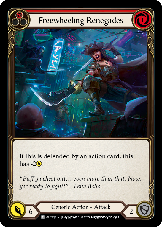 Freewheeling Renegades (Red) [OUT210] (Outsiders)  Rainbow Foil | Good Games Adelaide SA