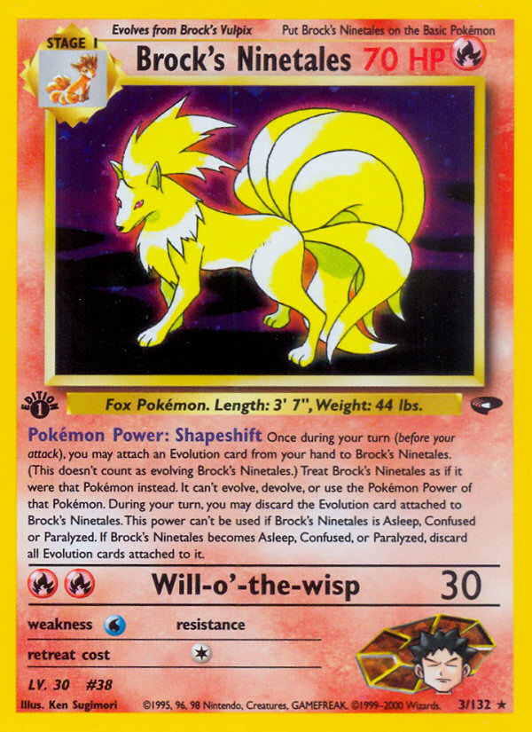 Brock's Ninetales (3/132) [Gym Challenge 1st Edition] | Good Games Adelaide SA