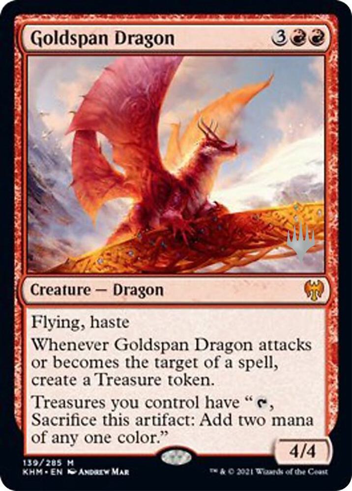 Goldspan Dragon 139 (Promo Pack: Kaldheim)  - Foil | Good Games Adelaide SA