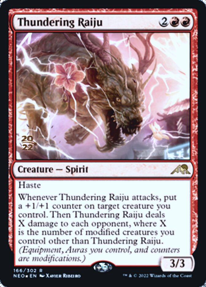 Thundering Raiju [Kamigawa: Neon Dynasty Prerelease Promos] | Good Games Adelaide SA
