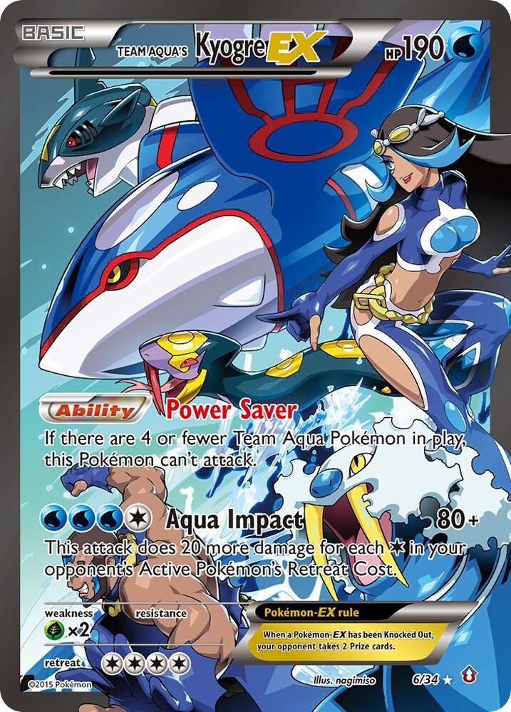 Team Aquas Kyogre EX 6/34 (Double Crisis)  - Holofoil | Good Games Adelaide SA
