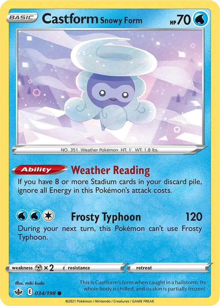 Castform Snowy Form 034/198 (SWSH06: Chilling Reign)  | Good Games Adelaide SA
