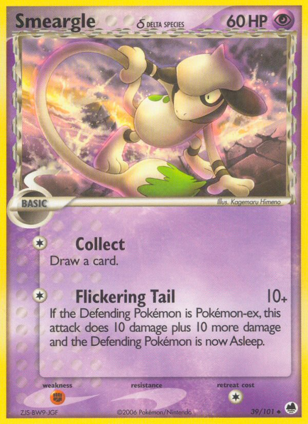 Smeargle (39/101) (Delta Species) [EX: Dragon Frontiers] | Good Games Adelaide SA