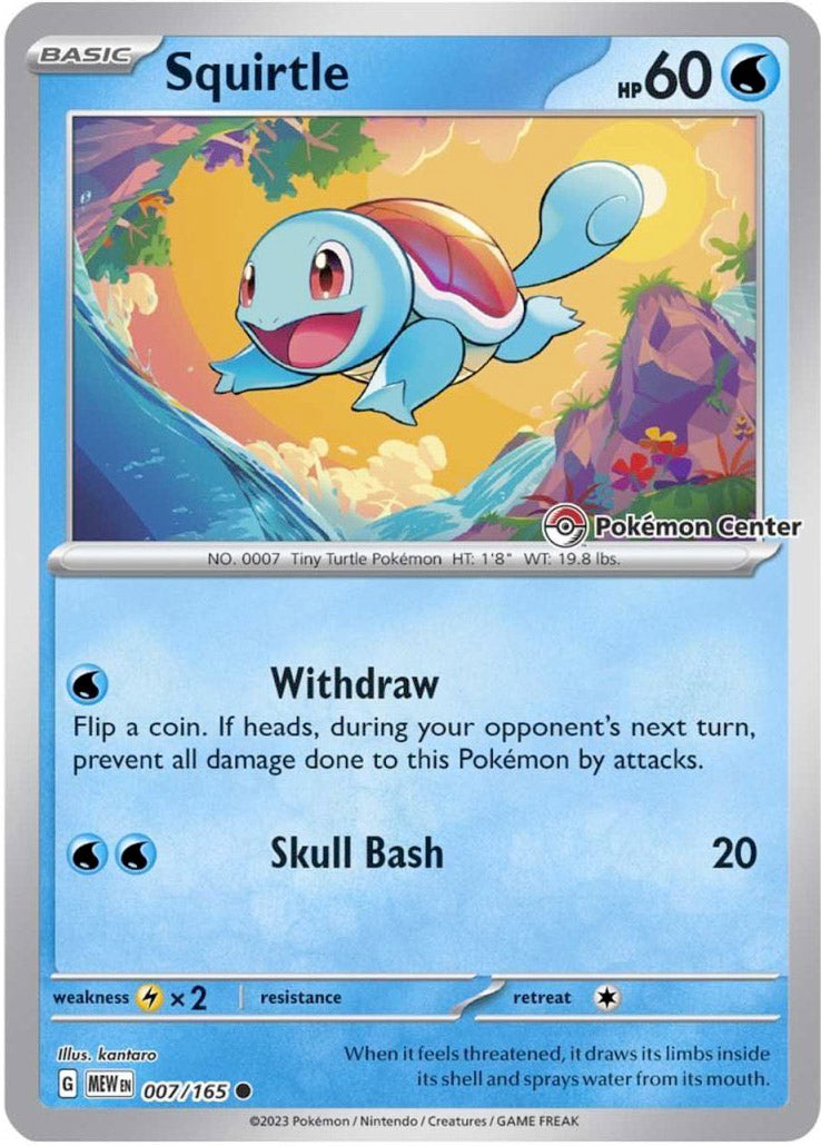 Squirtle (007/165) (Pokemon Center Exclusive) [Scarlet & Violet: Black Star Promos] | Good Games Adelaide SA
