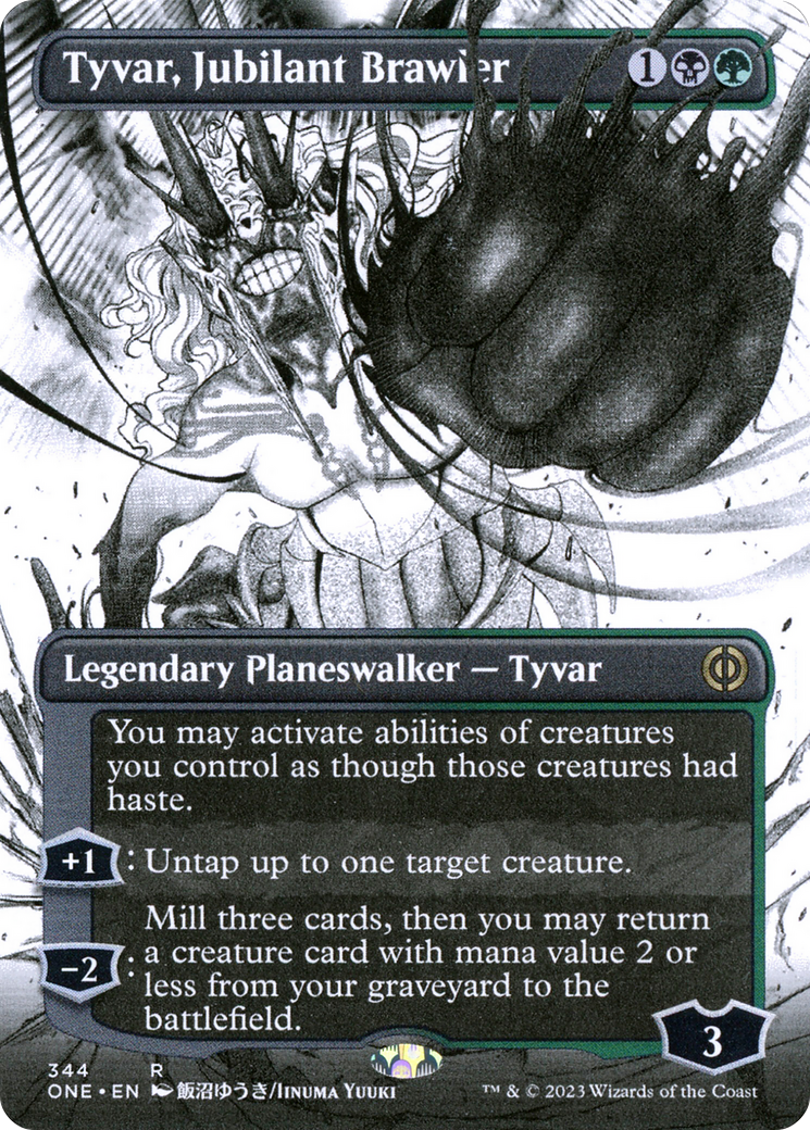 Tyvar, Jubilant Brawler (Borderless Manga) [Phyrexia: All Will Be One] | Good Games Adelaide SA