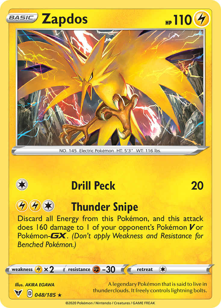 Zapdos (048/185) [Sword & Shield: Vivid Voltage] | Good Games Adelaide SA