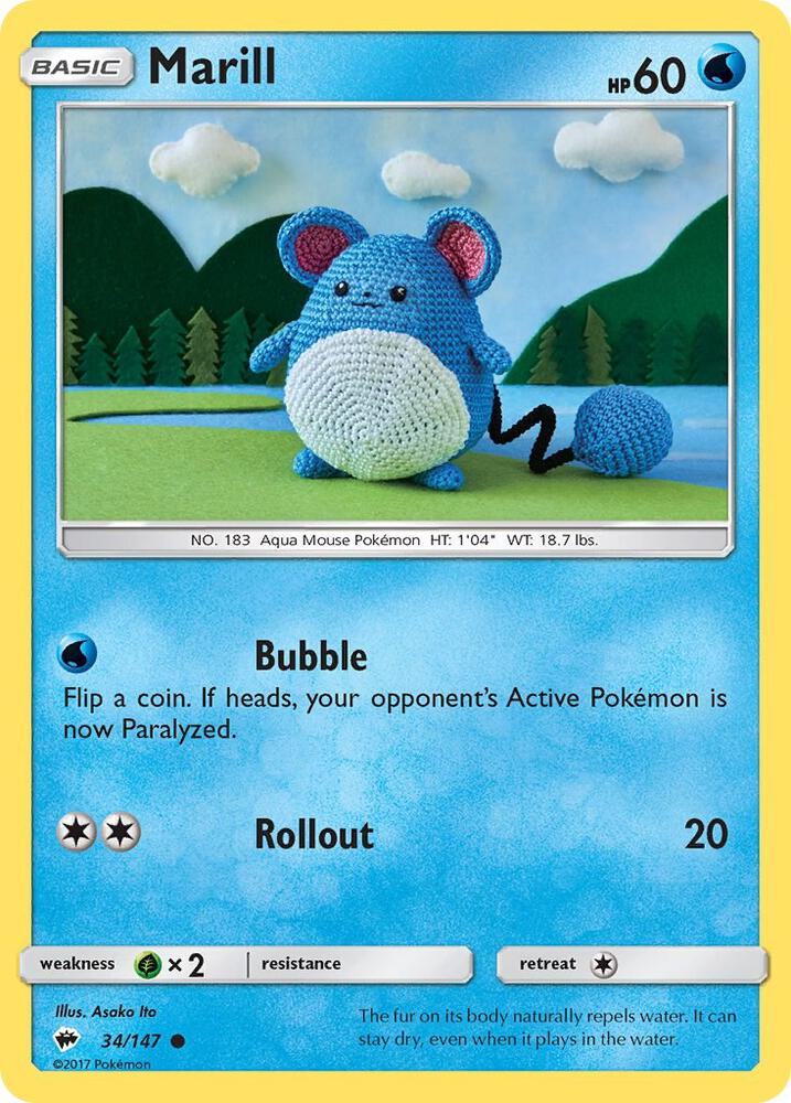 Marill 34/147 (SM - Burning Shadows)  | Good Games Adelaide SA