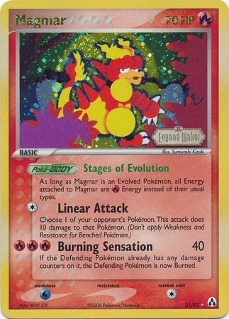 Magmar (21/92) (Stamped) [EX: Legend Maker] | Good Games Adelaide SA