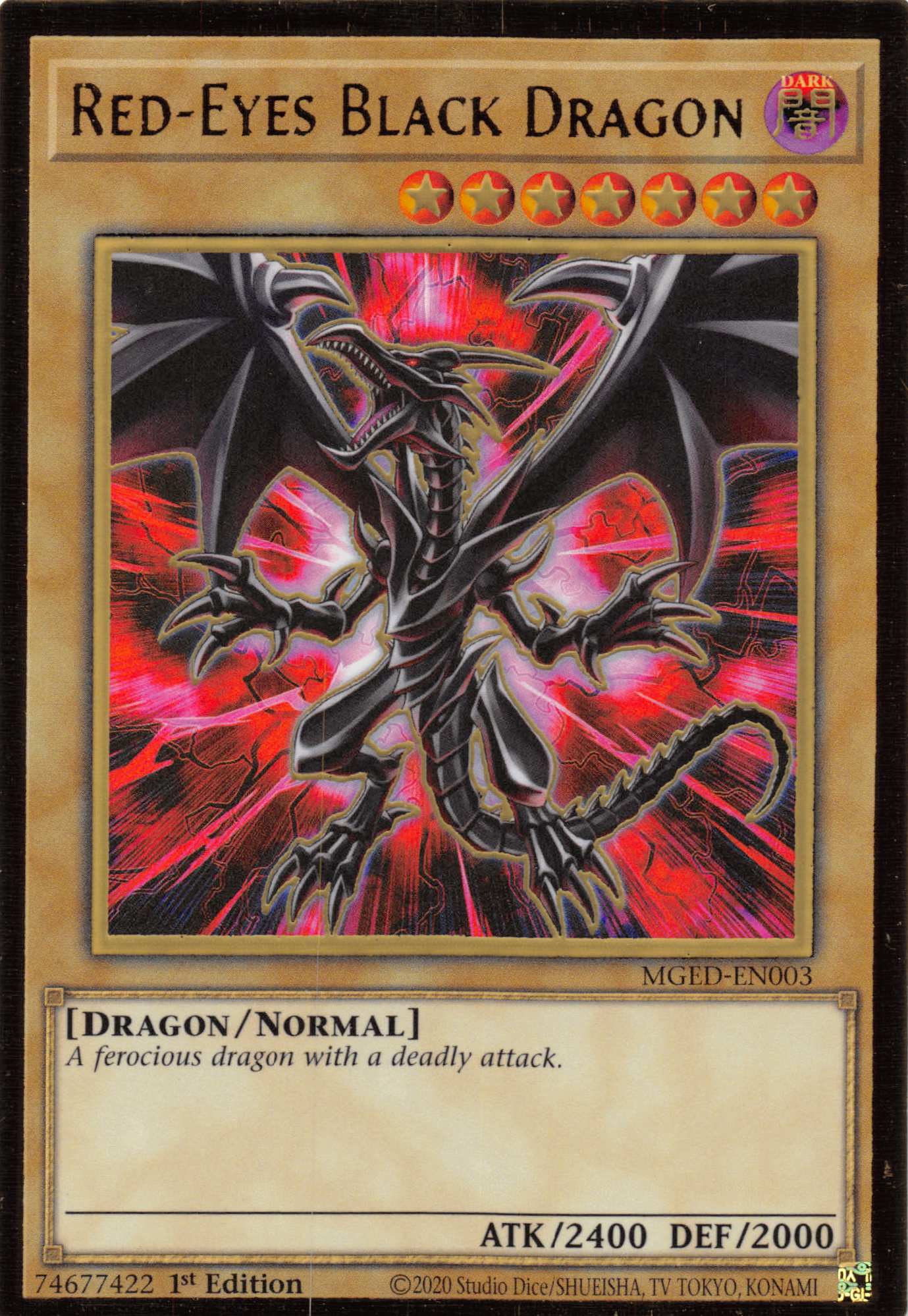 Red-Eyes Black Dragon (Alternate Art) [MGED-EN003] Gold Rare | Good Games Adelaide SA