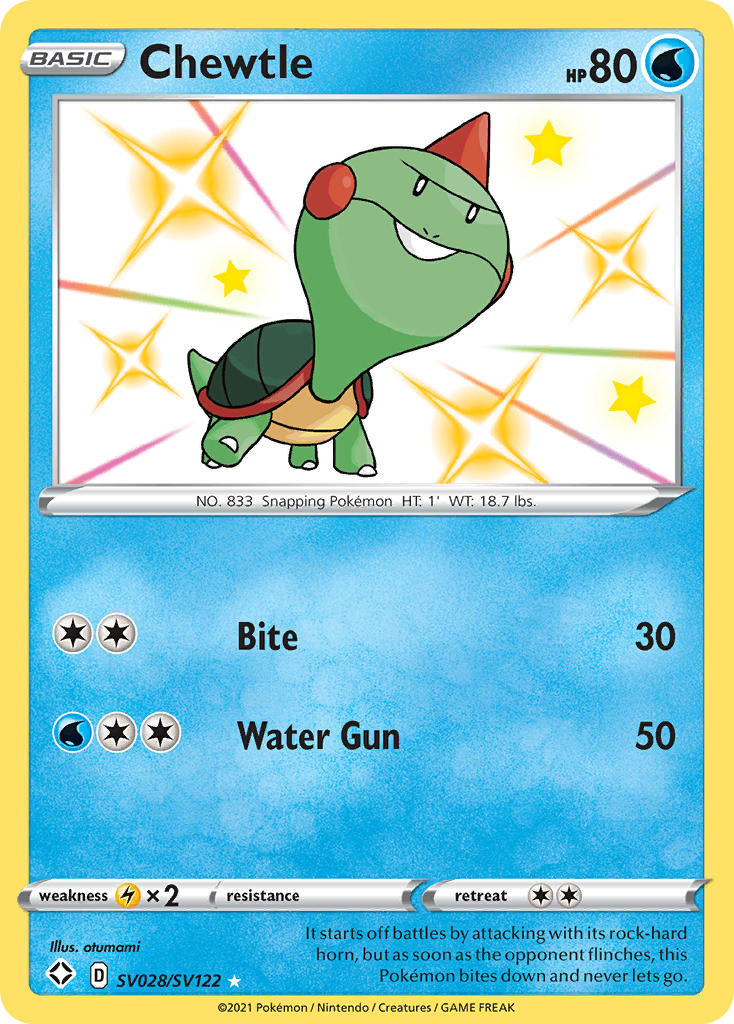 Chewtle (SV028/SV122) [Sword & Shield: Shining Fates] | Good Games Adelaide SA