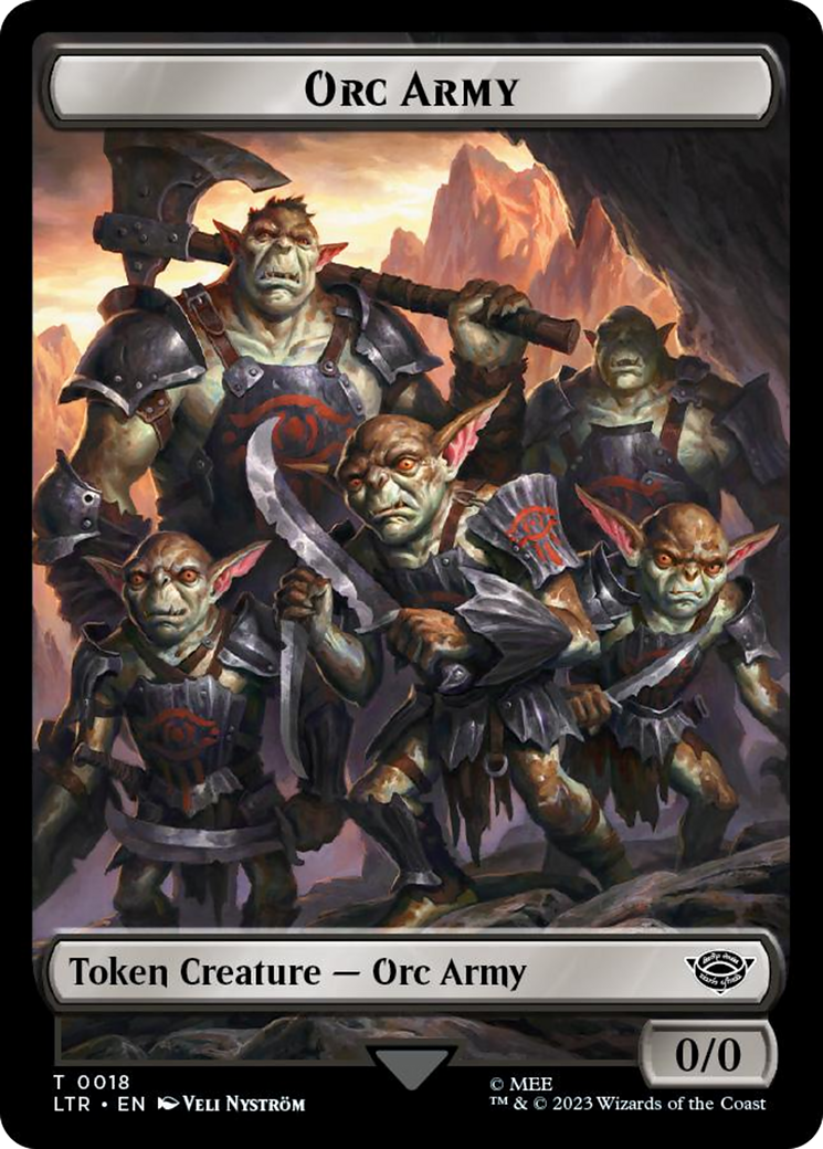 Orc Army (0018) // Food (0024) Double-Sided Token (Surge Foil) [The Lord of the Rings: Tales of Middle-Earth Tokens] | Good Games Adelaide SA