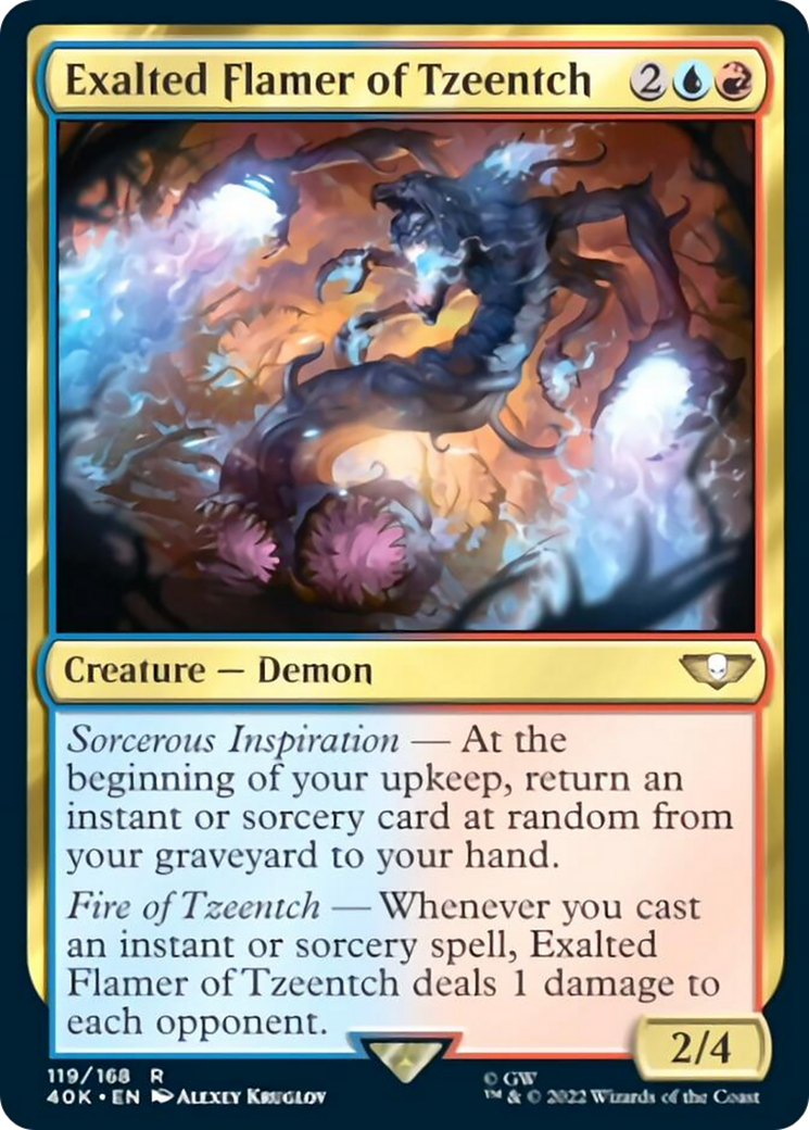 Exalted Flamer of Tzeentch (Surge Foil) [Universes Beyond: Warhammer 40,000] | Good Games Adelaide SA