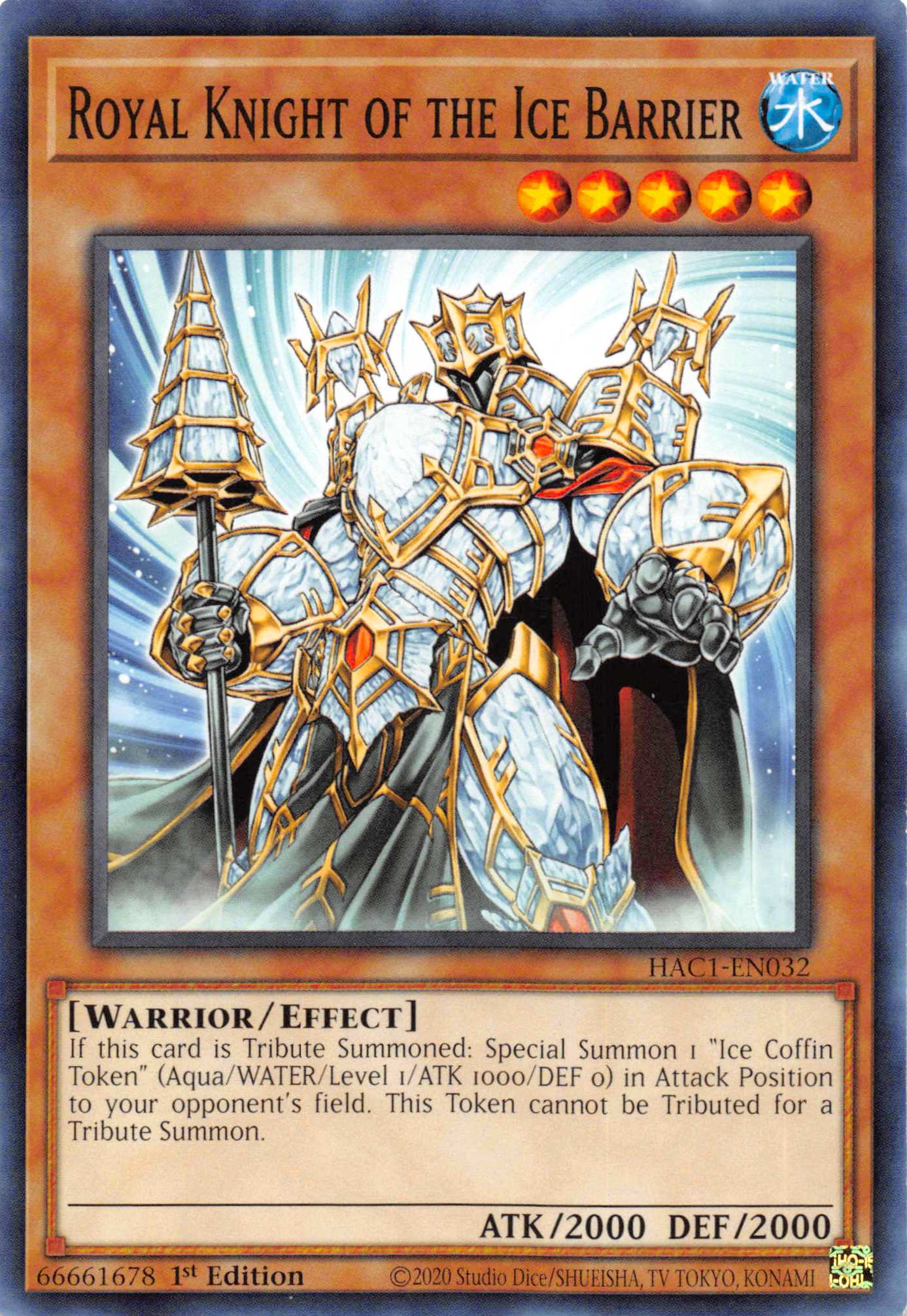 Royal Knight of the Ice Barrier (Duel Terminal) [HAC1-EN032] Parallel Rare | Good Games Adelaide SA