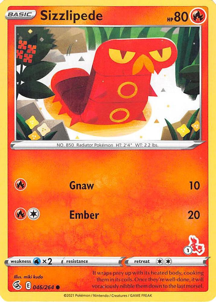 Sizzlipede 046 264 1 Cinderace Stamped 046/264 (Battle Academy 2022)  | Good Games Adelaide SA