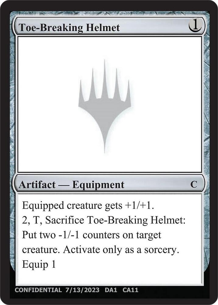 Toe Breaking Helmet  (Un-Known Event Playtest Cards)  | Good Games Adelaide SA