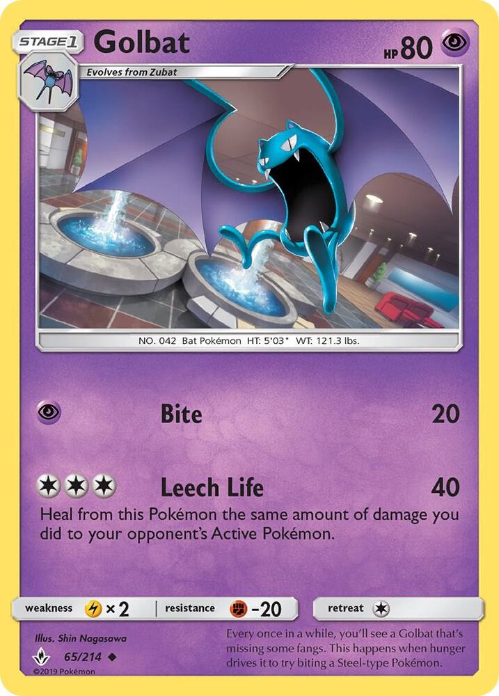 Golbat 65/214 (SM - Unbroken Bonds)  | Good Games Adelaide SA