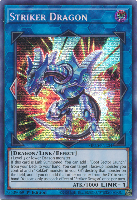 Striker Dragon [MP20-EN204] Prismatic Secret Rare | Good Games Adelaide SA