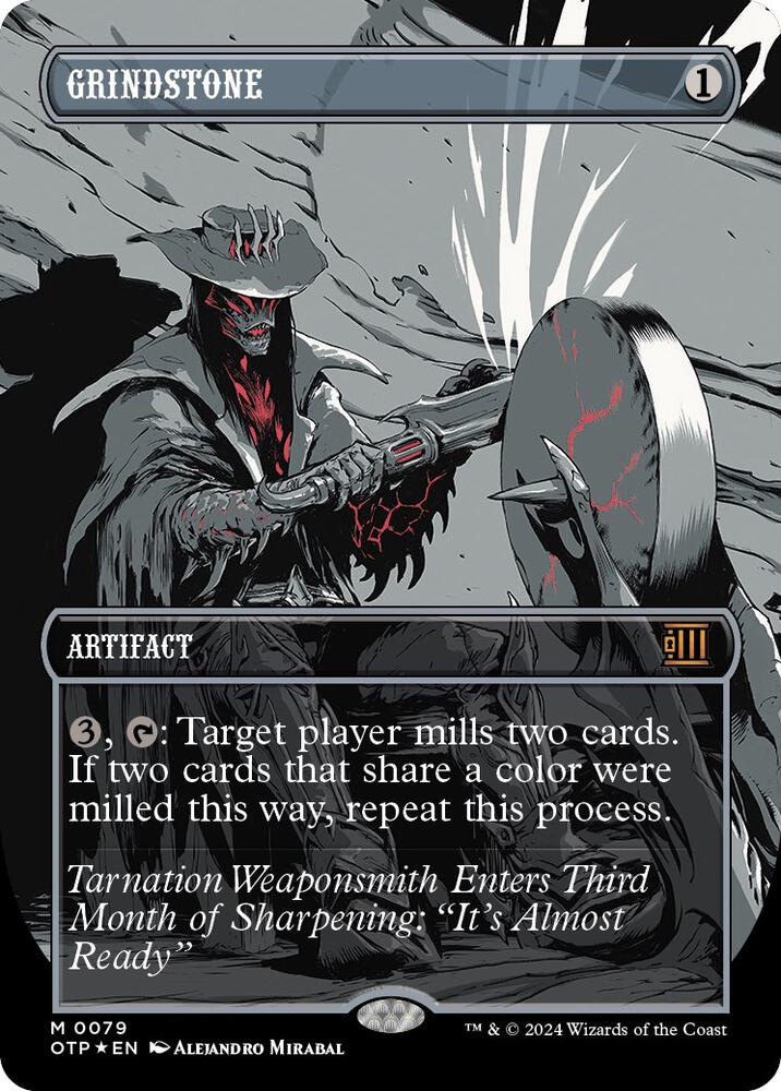 Grindstone 79 (Outlaws of Thunder Junction: Breaking News)  - Foil | Good Games Adelaide SA