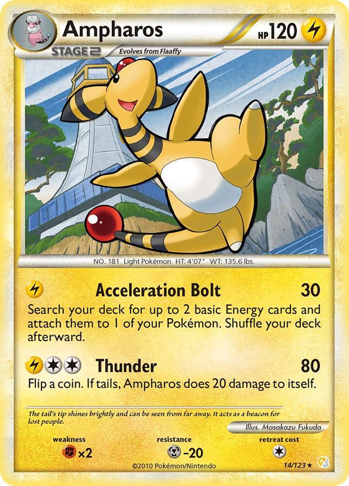 Ampharos 14/123 (HeartGold SoulSilver)  - Reverse Holofoil | Good Games Adelaide SA