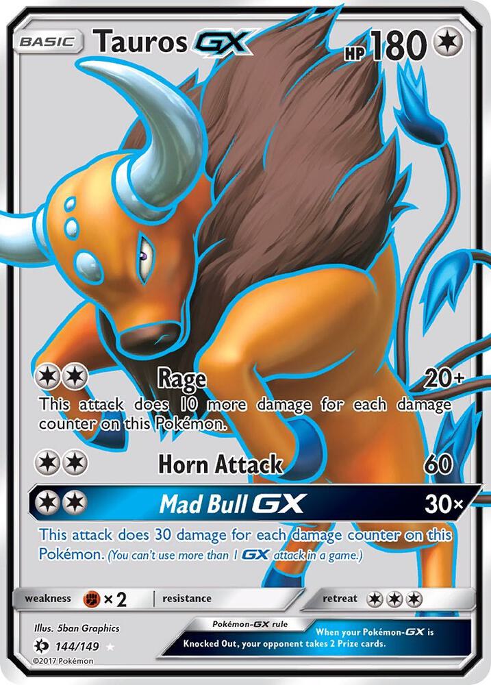 Tauros GX Full Art 144/149 (SM Base Set)  - Holofoil | Good Games Adelaide SA