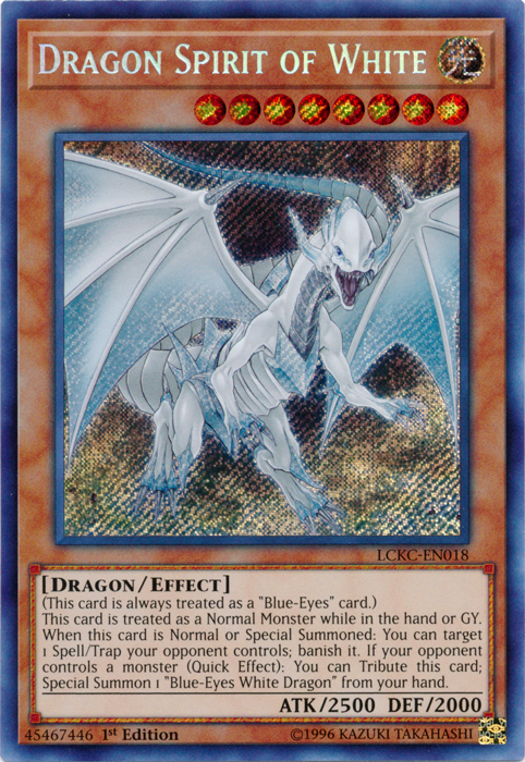 Dragon Spirit of White [LCKC-EN018] Secret Rare | Good Games Adelaide SA