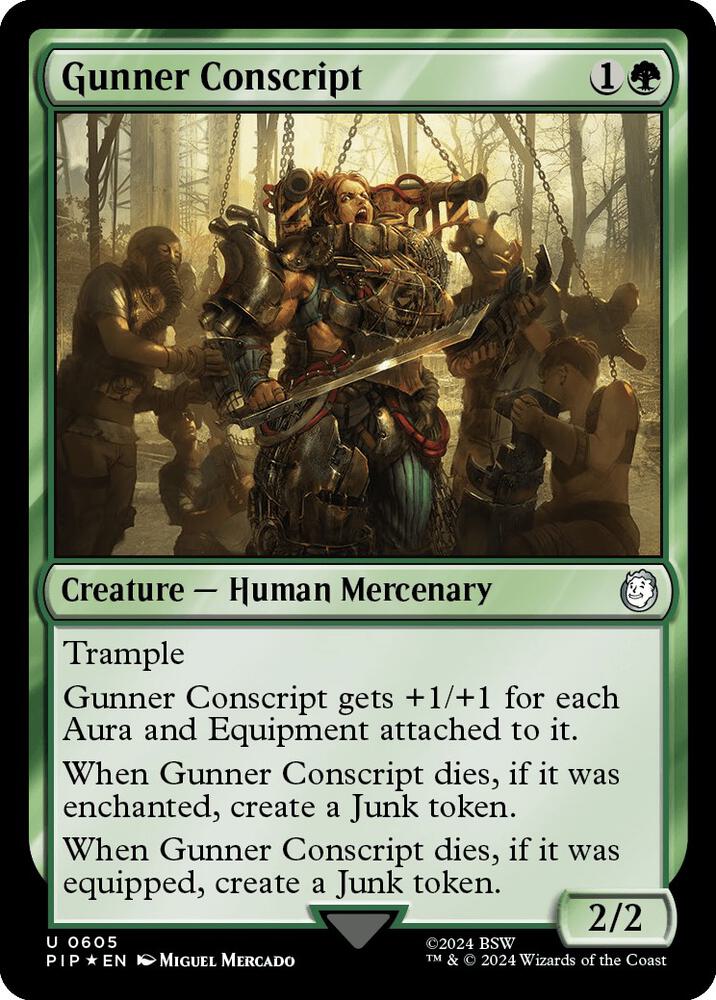 Gunner Conscript Surge Foil 605 (Universes Beyond: Fallout)  - Foil | Good Games Adelaide SA