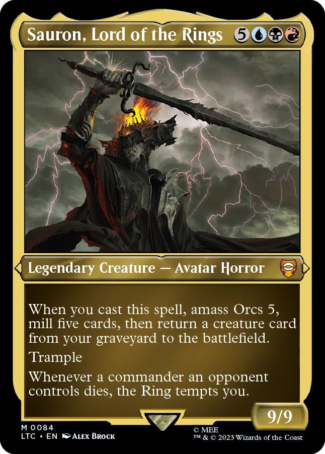 Sauron Lord of the Rings Display Commander Thick Stock 84 (Commander: The Lord of the Rings: Tales of Middle-earth)  - Foil | Good Games Adelaide SA