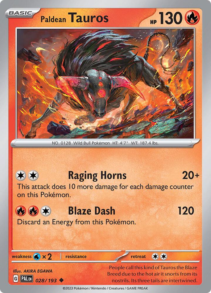 Paldean Tauros 028/193 (SV02: Paldea Evolved)  | Good Games Adelaide SA