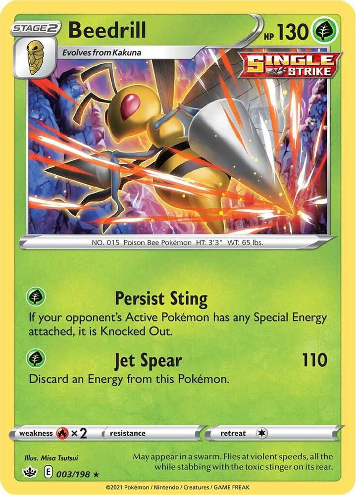 Beedrill 003/198 (SWSH06: Chilling Reign)  - Holofoil | Good Games Adelaide SA