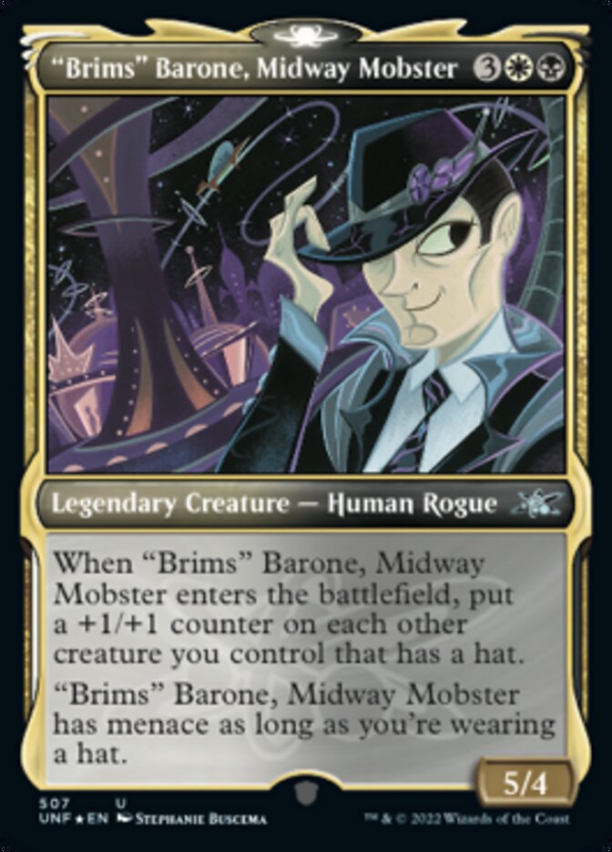 "Brims" Barone, Midway Mobster (Showcase) (Galaxy Foil) [Unfinity] | Good Games Adelaide SA