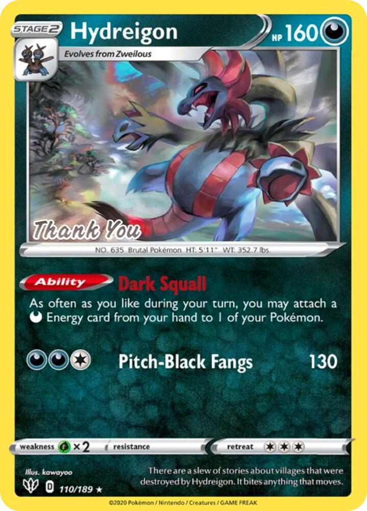 Hydreigon Thank You 110/189 (Miscellaneous Cards & Products)  - Reverse Holofoil | Good Games Adelaide SA