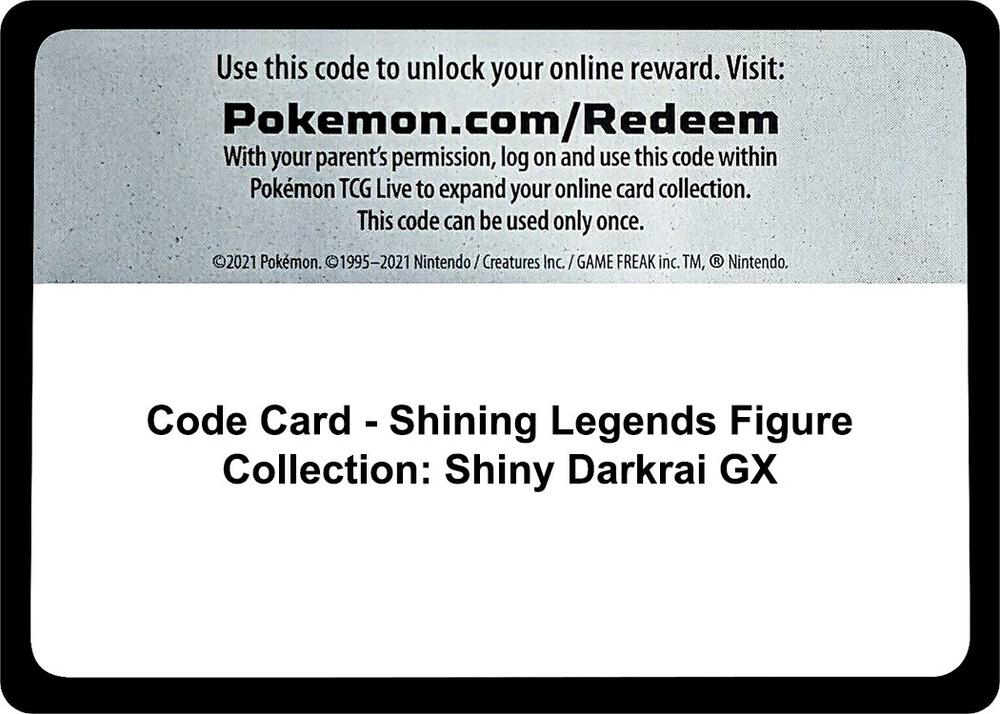 Code Card Shining Legends Figure Collection Shiny Darkrai GX  (Shining Legends)  | Good Games Adelaide SA