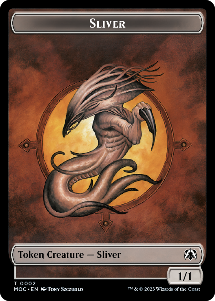 Goblin // Sliver Double-Sided Token [March of the Machine Commander Tokens] | Good Games Adelaide SA