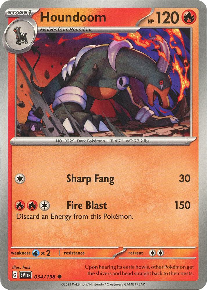 Houndoom 034/198 (SV01: Scarlet & Violet Base Set)  | Good Games Adelaide SA