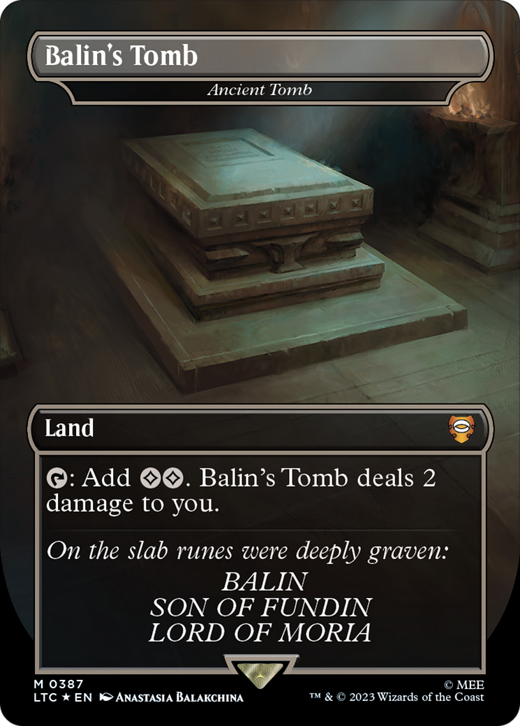 Balin's Tomb - Ancient Tomb (Borderless) (Surge Foil Realms and Relics) [The Lord of the Rings: Tales of Middle-Earth Commander] | Good Games Adelaide SA