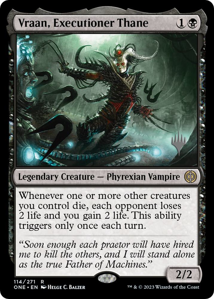 Vraan Executioner Thane 114p/160 (Promo Pack: Phyrexia: All Will Be One)  - Foil | Good Games Adelaide SA