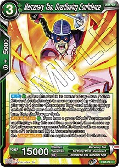 Mercenary Tao, Overflowing Confidence (EB1-29) [Battle Evolution Booster] | Good Games Adelaide SA