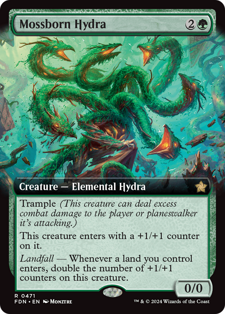 Mossborn Hydra (Extended Art) [Foundations] | Good Games Adelaide SA