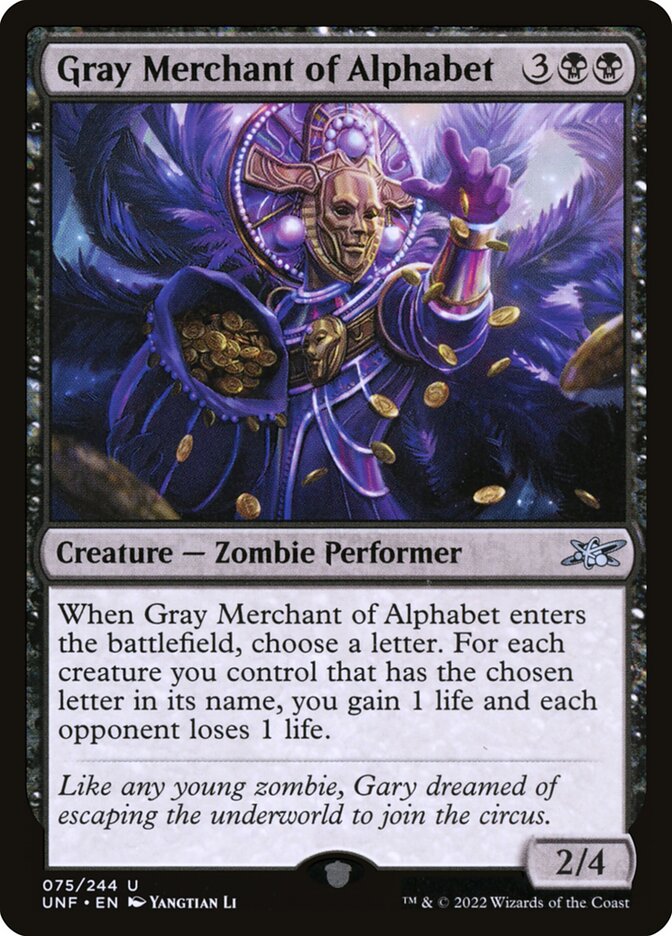 Gray Merchant of Alphabet 75 (Unfinity)  - Foil | Good Games Adelaide SA