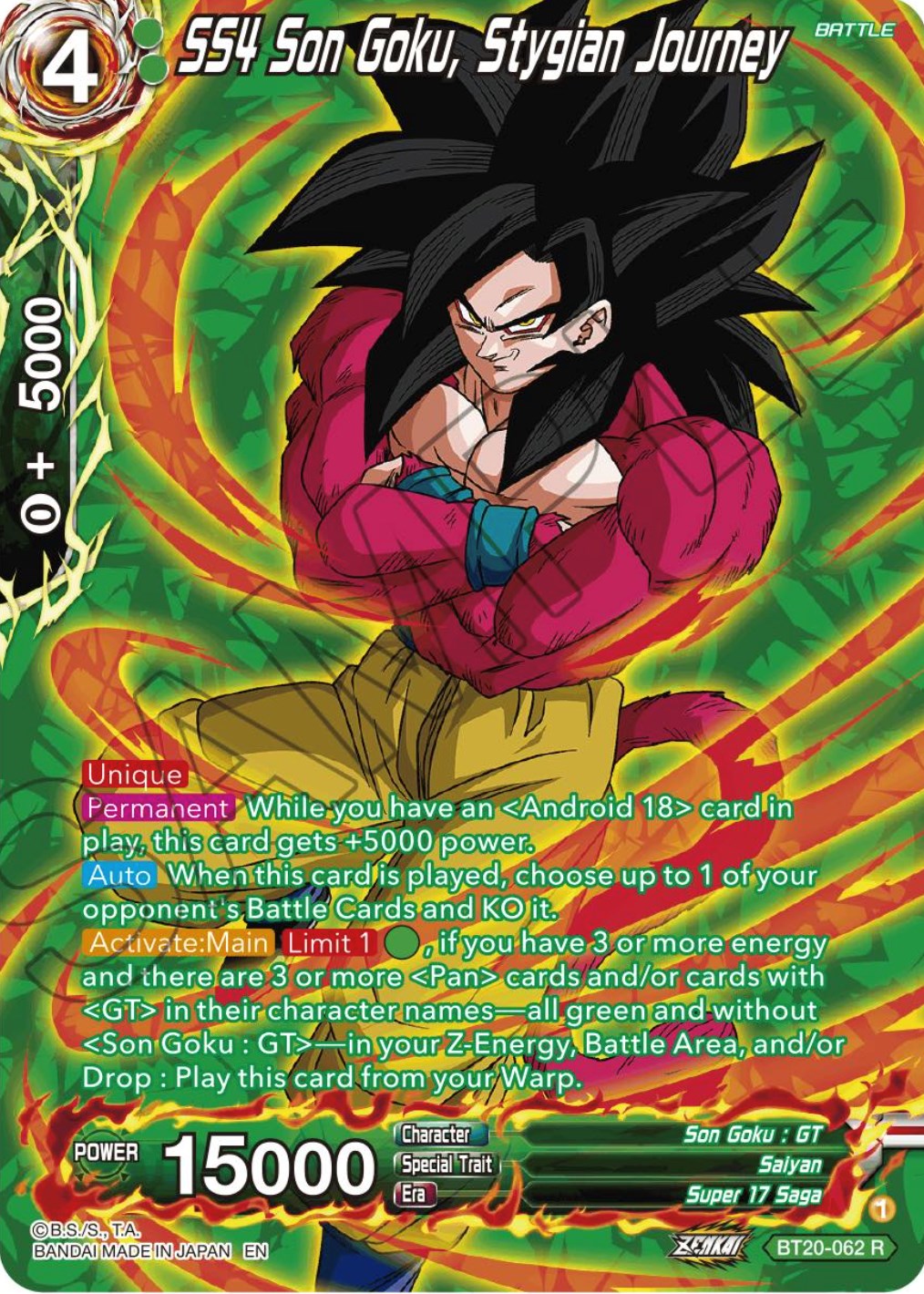 SS4 Son Goku, Stygian Journey (Silver Foil) (BT20-062) [Power Absorbed] | Good Games Adelaide SA