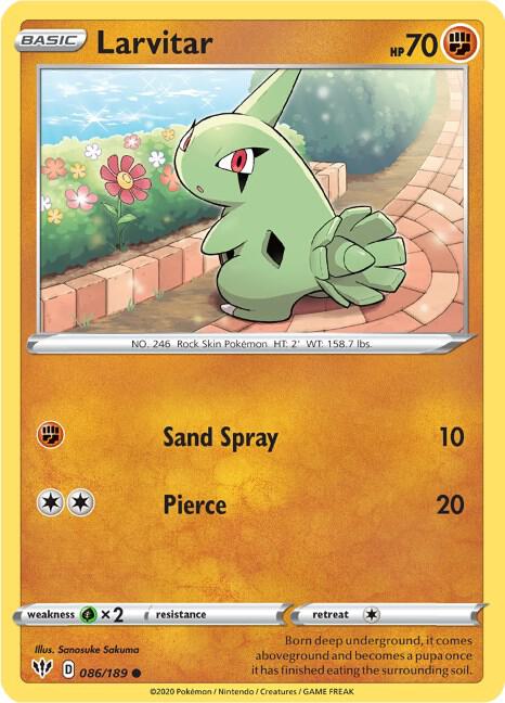 Larvitar 086/189 (SWSH03: Darkness Ablaze)  | Good Games Adelaide SA
