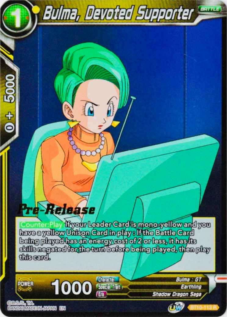 Bulma, Devoted Supporter (BT10-113) [Rise of the Unison Warrior Prerelease Promos] | Good Games Adelaide SA