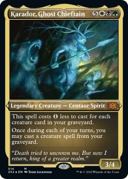 Karador Ghost Chieftain Foil Etched 514 (Double Masters 2022)  - Foil | Good Games Adelaide SA
