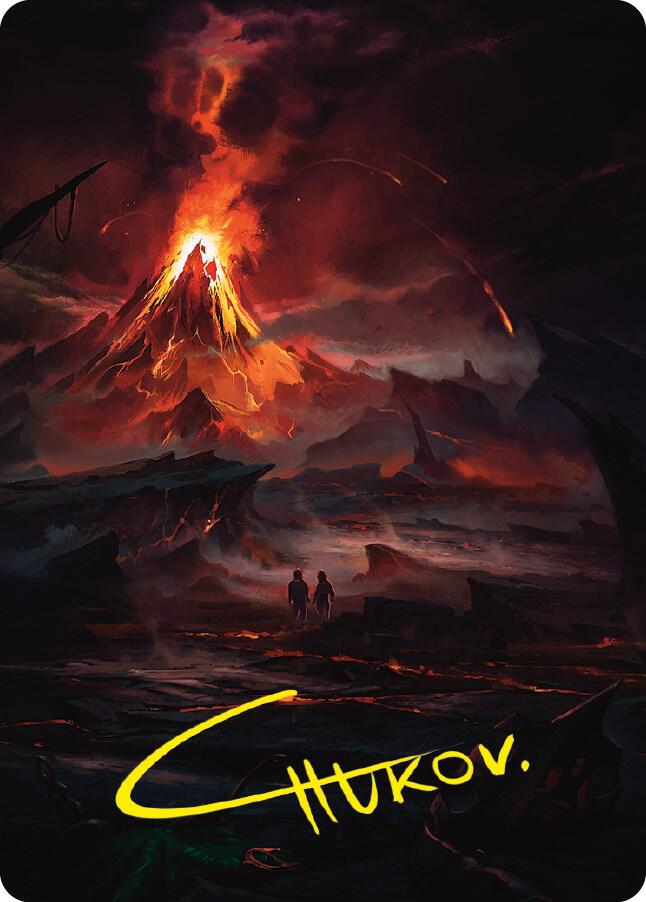 Valley of Gorgoroth Art Card Gold Stamped Signature 80 (Art Series: Universes Beyond: The Lord of the Rings: Tales of Middle-earth)  | Good Games Adelaide SA