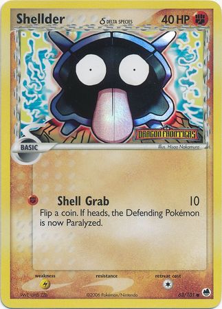 Shellder (63/101) (Delta Species) (Stamped) [EX: Dragon Frontiers] | Good Games Adelaide SA