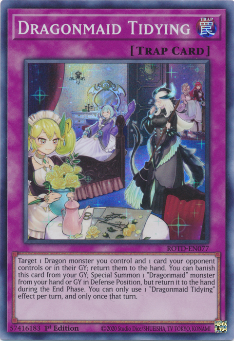 Dragonmaid Tidying [ROTD-EN077] Super Rare | Good Games Adelaide SA