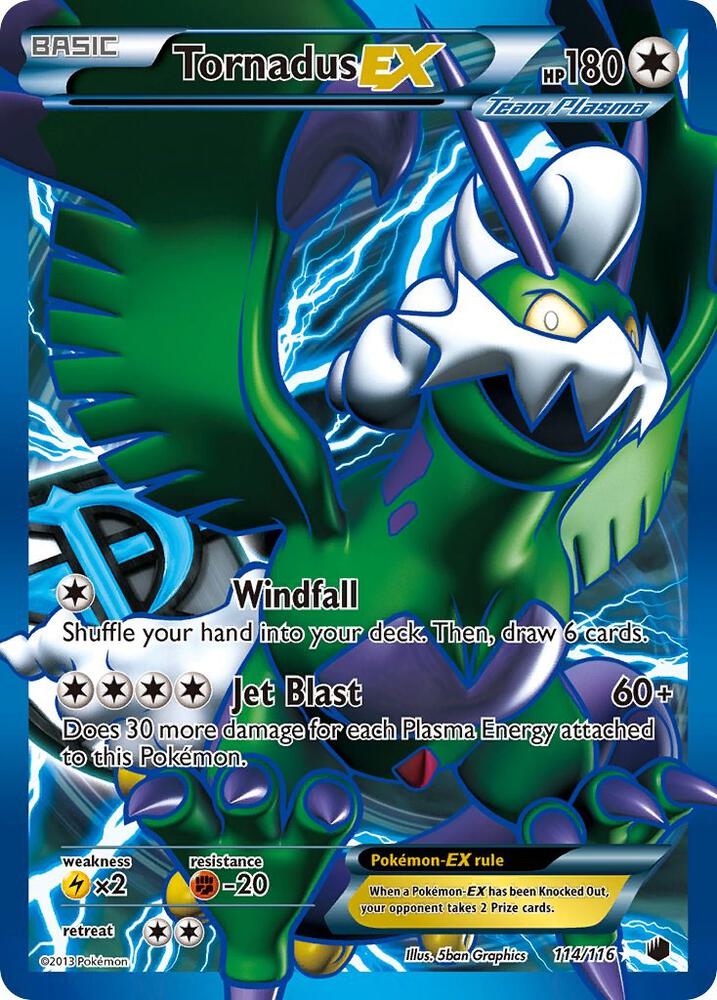 Tornadus EX Team Plasma 114 Full Art 114/116 (Plasma Freeze)  - Holofoil | Good Games Adelaide SA